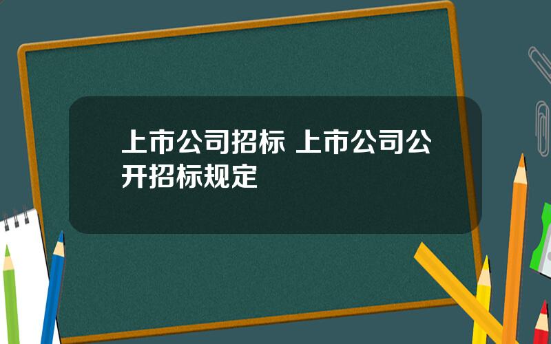 上市公司招标 上市公司公开招标规定